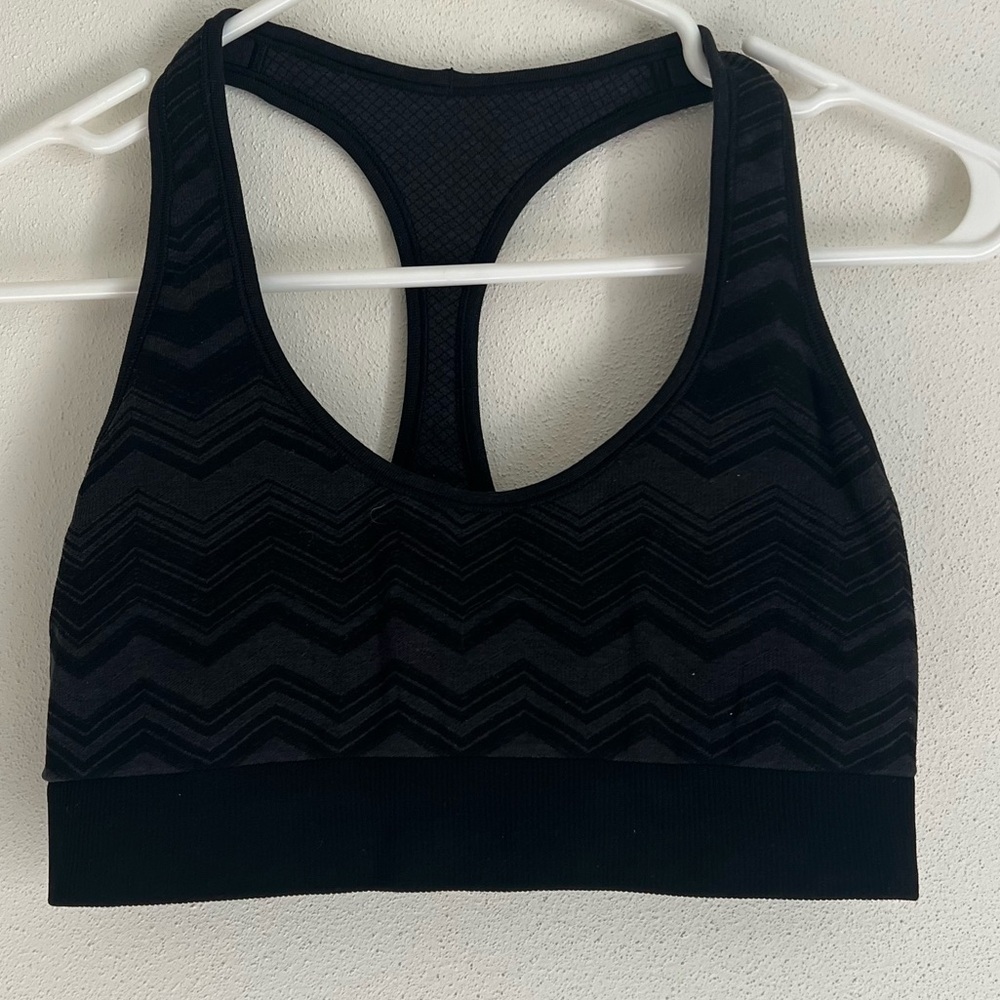 Lululemon Black Heathered Ebb & Flow Racerback Bra Reversible Size Small